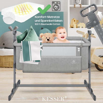 KESSER Hubi 3in1 Zustellbett Babybett Reisebett - Hellgrau