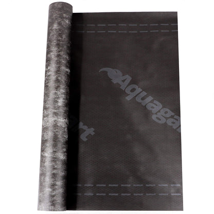 Aquagart Diffusionsoffene Dachunterspannbahn 130g/m² Schwarz 50m. Schwarze, gerollte Bahn schützt diffusionsoffen vor Feuchtigkeit unter Dachziegeln.