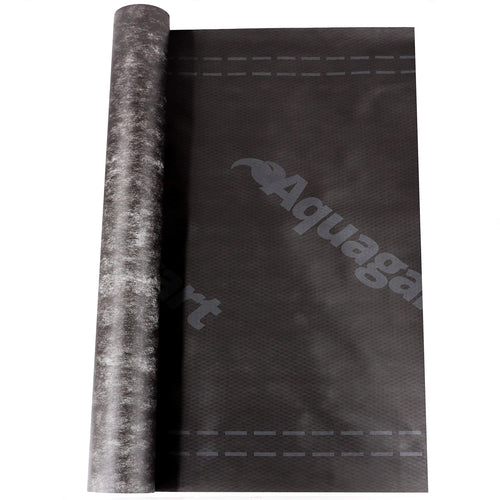 Aquagart Diffusionsoffene Dachunterspannbahn 130g/m² Schwarz 50m. Schwarze, gerollte Bahn schützt diffusionsoffen vor Feuchtigkeit unter Dachziegeln.