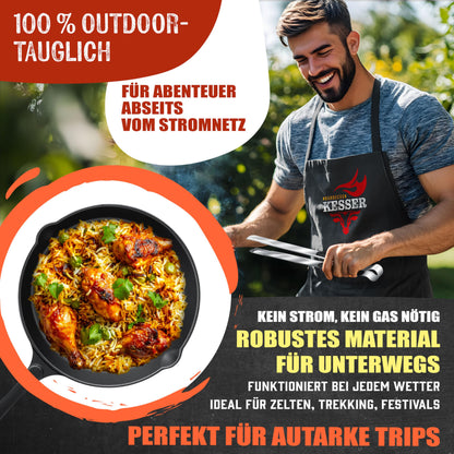 KESSER Raketenofen mit Gusseisen-Grillpfanne - Camping Outdoor