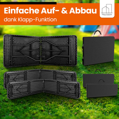 NewHabitat Kunststoff Bierzeltgarnitur Klappbar 3er Set - Schwarz