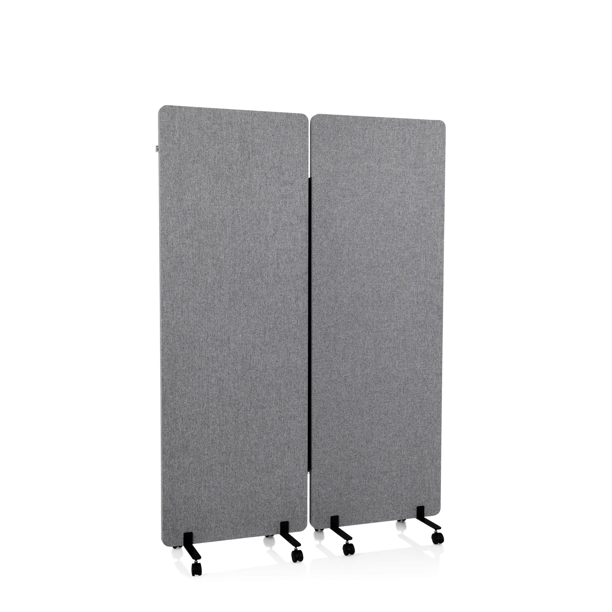 hjh OFFICE Mobile Akustik Trennwand - 2er Set Dunkelgrau 177x60cm. Dient der Schallabsorption und Raumgliederung.