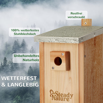 Steady Nature Meisennistkasten aus FSC-Holz, 28/32 mm Einfluglöcher