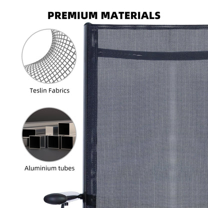 CCLIFE Breeze Gartenstuhl 2er Set Hochlehner Klappbar – Dunkelgrau