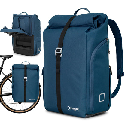 otinga Flip V3 Fahrradtasche Rucksack 34L wasserdicht für Gepäckträger mit Magnet-Klappsystem