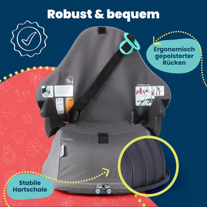 Trunki BoostApak 2-in-1 Sitzerhöhung & Rucksack, i-Size, Grau