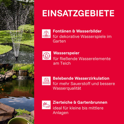 T.I.P. Wasserspielpumpe WPS 2000 R, Teichpumpe, 2000 l/h