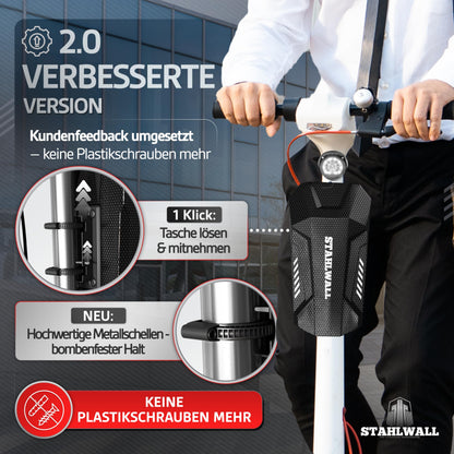 STAHLWALL E-Scooter-Schloss mit Tasche aus feuergehärtetem Stahl