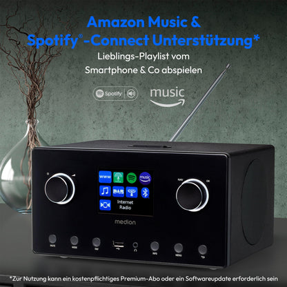 MEDION P85444 2.1 Internetradio Subwoofer DAB+ WLAN schwarz