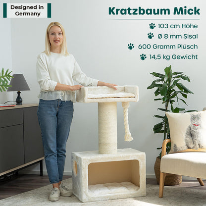HAPPYPET 'Mick' Kratzbaum Gross Katzen Stabil - Cappuccino 103 cm