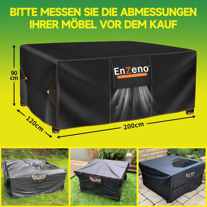 Enzeno Gartenmöbel Abdeckung 200x120x90 cm 420D Oxford wasserdicht