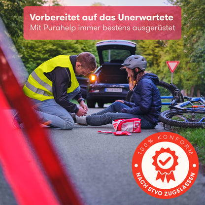 PURAHELP KFZ Verbandstasche DIN 13164 (2025) – 5er Set mit Beatmungstuch
