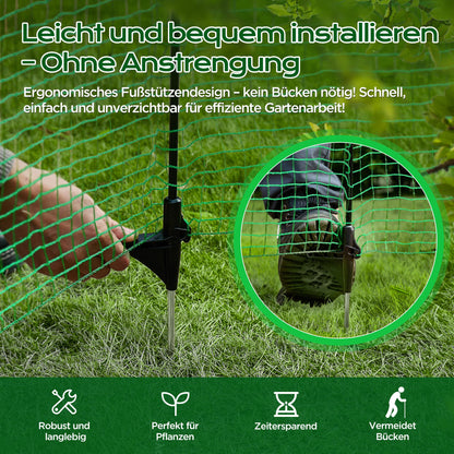 Signstek Mobiler Begrenzungszaun 15 m, Steckzaun 90 cm hoch, grün