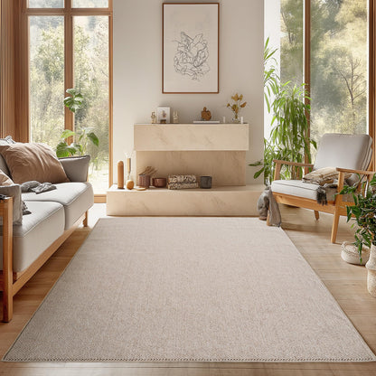 SIMPEX Bouclé Teppich Beige 160x230 cm, Skandi-Look, pflegeleicht