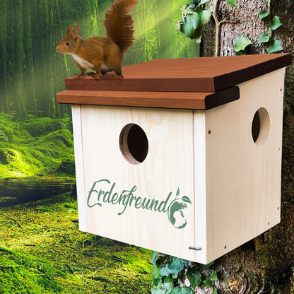 ERDENFREUND® Eichhörnchen Kobel – artgerecht mit 3 Fluchtlöchern