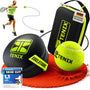 TENIX Tennis-Trainer Set | Trainingsgerät mit Power-Grip-System, Tennisball an robustem Gummiseil