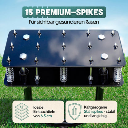 RASENKÖNIG Rasenlüfter Pro | Manueller Rasenbelüfter mit T-Griff