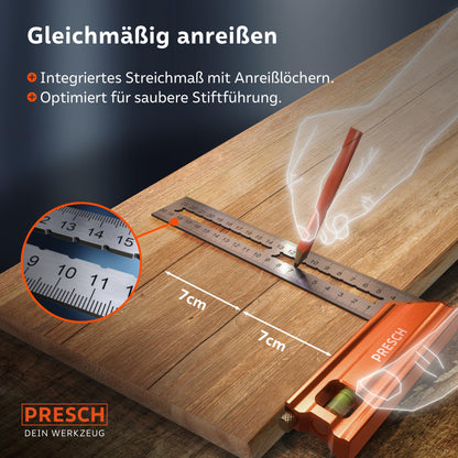 Presch Anschlagwinkel Messwerkzeug Set - 200/300/400 mm