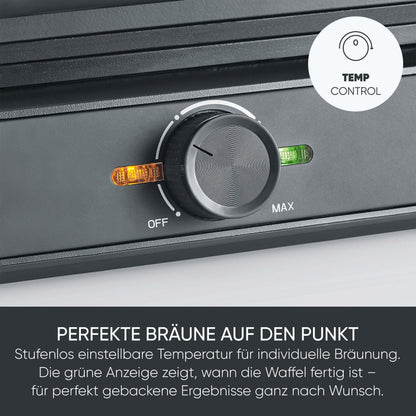 SEVERIN WA 2130 Waffeleisen für belgische Waffeln, schwarz/Edelstahl