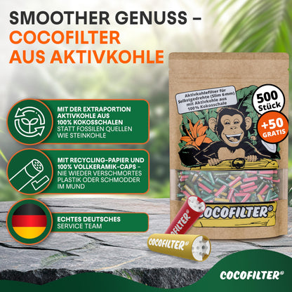 CocoFilter® Aktivkohlefilter 6mm Slim - 550 Stk. Kokosschale