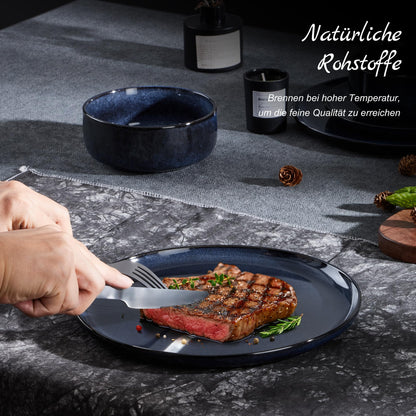 Homikit Geschirrset 18-tlg Steinzeug Tafelservice - Universum Blau