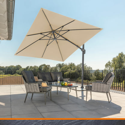 Schneider Sonnenschirm Rhodos Twist 300 x 300 cm natur