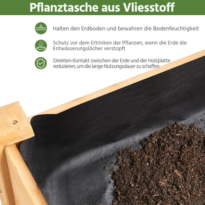 Yaheetech Hochbeet aus FSC-Tannenholz, hellbraun, 120,5 x 59 x 76 cm