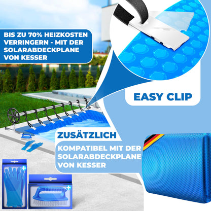 KESSER Pool Premium Aufrollsystem 3-5.7m – mit Rädern für Solarplane