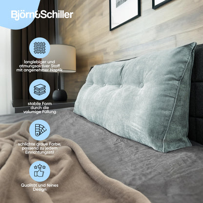 Björn&Schiller Rückenkissen Lesekissen – 200 cm Türkis-grau