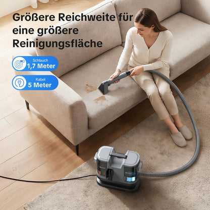 Lubluelu Nasssauger Polsterreiniger 600 W für Teppich, Sofa & Auto