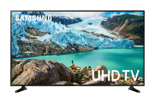 Samsung RU7099 4K UHD LED Smart TV – 43 Zoll (2019). Schwarzer, flacher 43-Zoll-Bildschirm für hochauflösendes Entertainment.