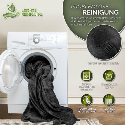 sinnlein elektrische Plüsch Heizdecke Kuscheldecke 200x180cm