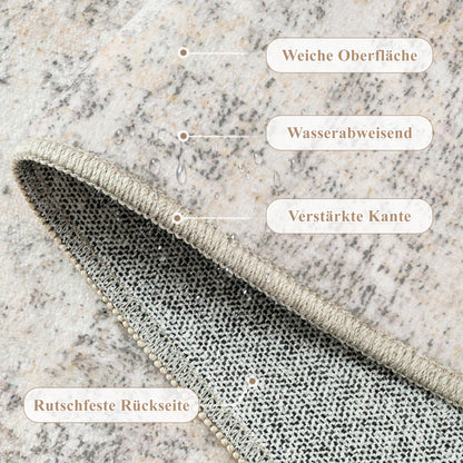 HUGEAR Waschbarer Teppich 180 x 270 cm, Kurzflor, Beige Grau