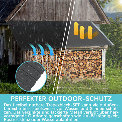 Thanaddo Trapezblech – 22er Set mit Schrauben 10.12m²