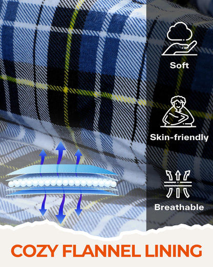 Sportneer Flanell-Schlafsack mit abnehmbarer Kapuze, 220 x 85 cm