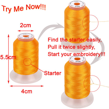 New brothread Maschinenstickgarn Set 63 Farben Polyester 500 m