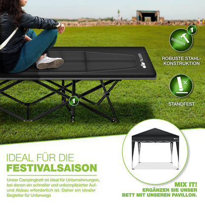 tillvex Campingbett klappbar, Feldbett mit Tragetasche bis 200 kg