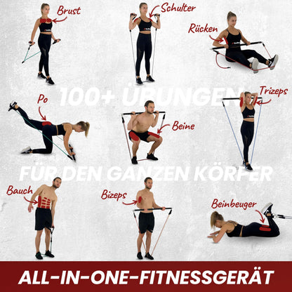 RED RAB Smart Workout Bar Fitness Stange Set – 5 Widerstandsbänder
