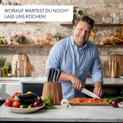 Tefal Jamie Oliver K267S7 Messerblock 7-teilig Braun/Schwarz