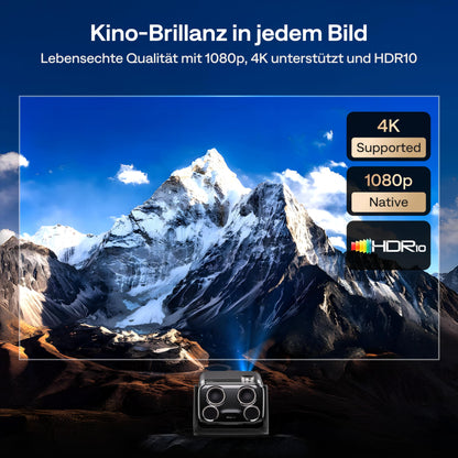 Aurzen Boom Mini Smart Beamer Google TV 4K Heimkino – Schwarz