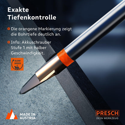 PRESCH Fliesenbohrer Set 3tlg. 6/8/10 mm für Feinsteinzeug und Glas
