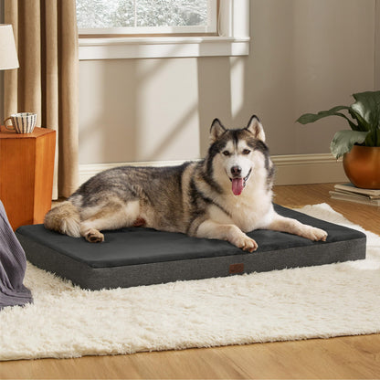 BEDSURE Orthopädisches Hundekissen - Grosse Hunde Memoryschaum Dunkelgrau