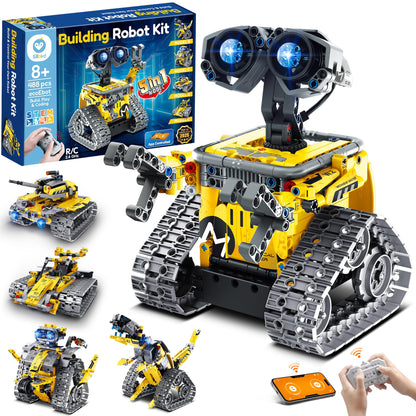 Sillbird B883 Roboter Baukasten, 5-in-1 programmierbares Robotik Set, 488 Teile