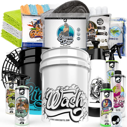 Nuke Guys Auto Wasch Set – Profi Handwäsche Komplettset. Schwarz-blaues Set für die professionelle Handwäsche von Fahrzeugen.