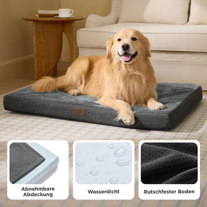 BEDSURE Orthopädisches Hundebett grosse Hunde 104x74 cm dunkelgrau
