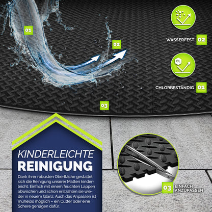 tillvex Whirlpool Unterlage rund 240 cm, EVA-Bodenschutzmatte schwarz