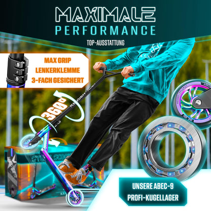 KESSER® Stunt Scooter X-Limit Stuntscooter - Rainbow