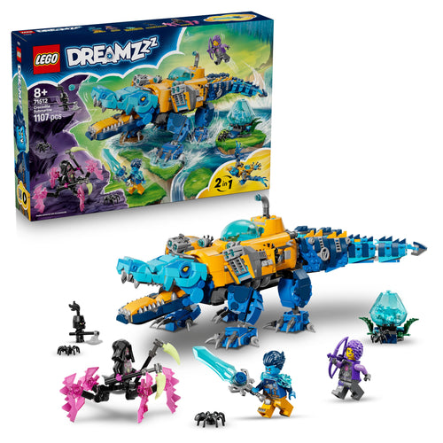 LEGO DREAMZzz 71512 Krokodil-U-Boot 2in1 Bauset mit Minifiguren, umbaubar zum Adler