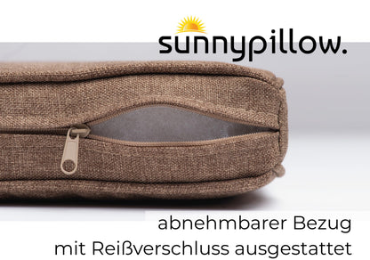 sunnypillow 4er Set Stuhlkissen - Wasserdicht UV-fest 45x45cm Braun