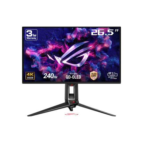 ASUS ROG Swift OLED PG27UCDM Gaming Monitor 27 Zoll 4K 240Hz. Schwarzer OLED-Monitor für flüssiges 4K-Gaming bei 240Hz.